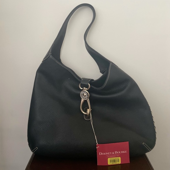 Dooney & Bourke Handbags - Dooney & Burke Purse | Whip Stitch Hobo (Black) WITH DUST COVER